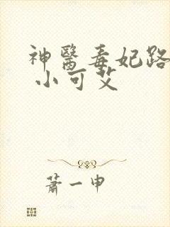 神医毒妃路子野 小可艾