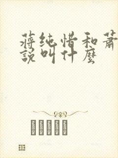 蒋纯惜和萧尘小说叫什么