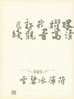 《许我耀眼》在线观看高清电视剧免