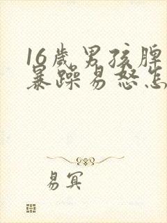 16岁男孩脾气暴躁易怒怎么办