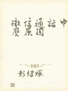 微信通话中断什么原因