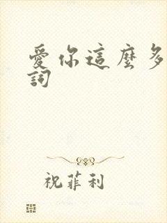 爱你这么多年歌词