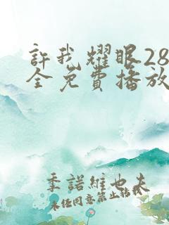 许我耀眼28集全免费播放