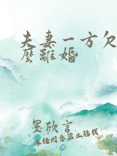 夫妻一方欠债怎么离婚