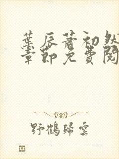 叶辰萧初然全集章节免费阅读无弹窗小说