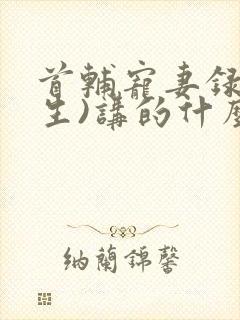 首辅宠妻录(重生)讲的什么