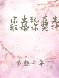 你出轨在先,我离婚你哭什么免费阅读