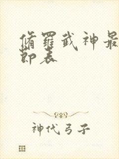 修罗武神最新章节表