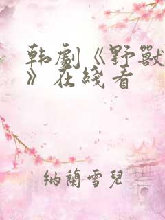 韩剧《野兽防线》在线看