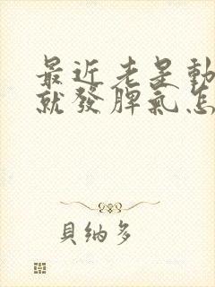 最近老是动不动就发脾气怎么回事