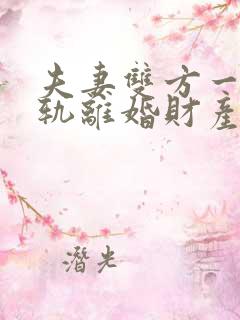 夫妻双方一方出轨离婚财产如何分割