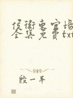 侯卫东官场笔记全集免费txt精校