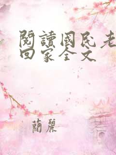 阅读国民老公带回家全文