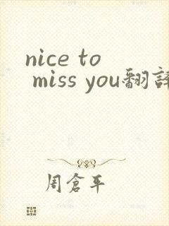 nice to miss you翻译成中文