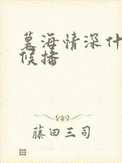 暮海情深什么时候播