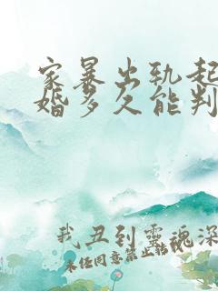 家暴出轨起诉离婚多久能判