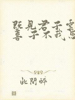 既见君子云胡不喜 子不我思岂无他人