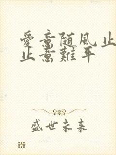 爱意随风止,风止意难平