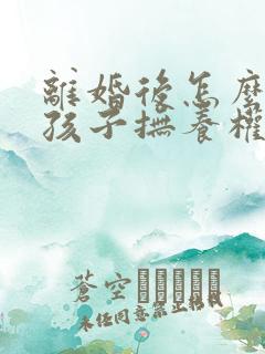 离婚后怎么要回孩子抚养权