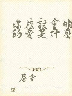 你应该会明白我的爱是什么歌曲的歌词