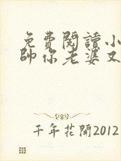 免费阅读小说少帅你老婆又跑了全文