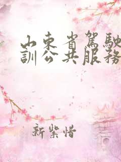 山东省驾驶员培训公共服务平台