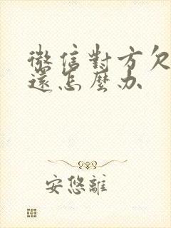 微信对方欠款不还怎么办