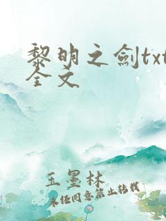 黎明之剑txt全文