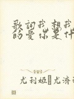 歌词我想我是真的爱你是什么歌