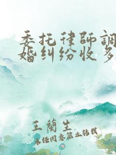 委托律师调解离婚纠纷收多少费