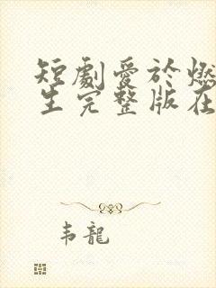 短剧爱于燃尽新生完整版在线观看