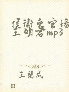 侯卫东官场笔记王明君mp3