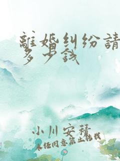 离婚纠纷请律师多少钱