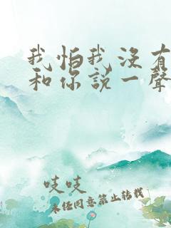 我怕我没有机会和你说一声再见是什么歌