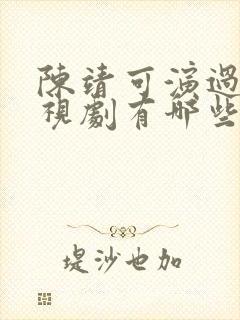 陈靖可演过的电视剧有哪些