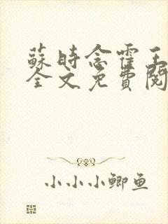 苏时念霍王小说全文免费阅读