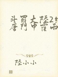 斗罗大陆2绝世唐门中霍雨浩