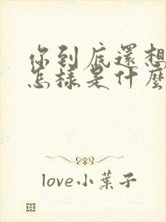 你到底还想要我怎样是什么歌