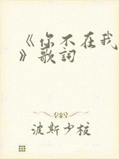 《你不在我不在》歌词