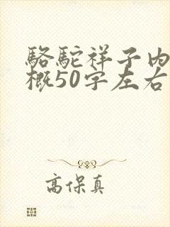 骆驼祥子内容梗概50字左右