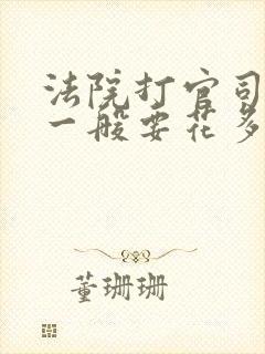 法院打官司离婚一般要花多少钱