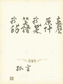 我笑我原来是我的错是什么歌