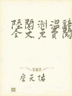 陆闻洲温辞小说全文免费阅读