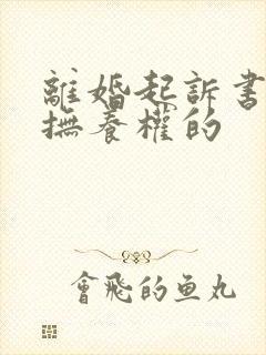 离婚起诉书争夺抚养权的