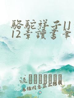 骆驼祥子11到12章读书笔记