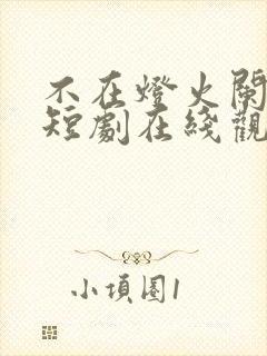 不在灯火阑珊处短剧在线观看全集