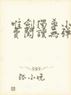 唯剑独尊小说免费阅读无弹窗