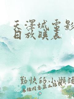 天泽城电影院今日放映表