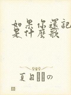 如果你还记得我是什么歌