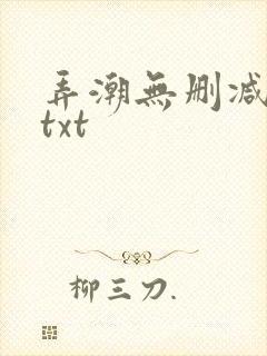 弄潮无删减精校txt